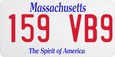 MA license plate 159VB9
