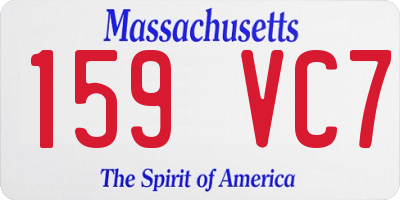 MA license plate 159VC7