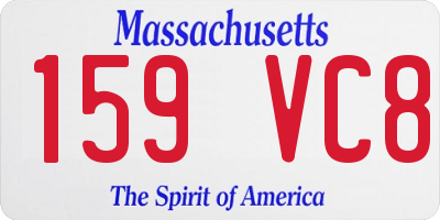 MA license plate 159VC8
