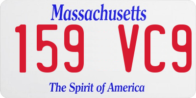 MA license plate 159VC9