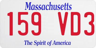 MA license plate 159VD3