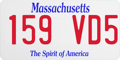 MA license plate 159VD5