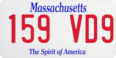 MA license plate 159VD9