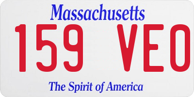 MA license plate 159VE0