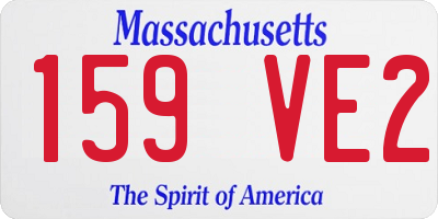 MA license plate 159VE2