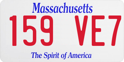 MA license plate 159VE7