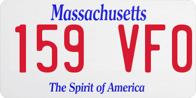 MA license plate 159VF0