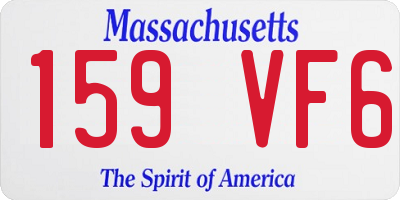 MA license plate 159VF6
