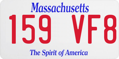 MA license plate 159VF8