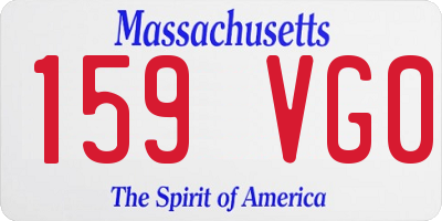 MA license plate 159VG0