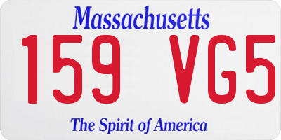 MA license plate 159VG5