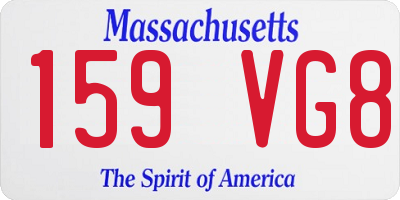 MA license plate 159VG8