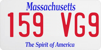 MA license plate 159VG9