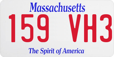 MA license plate 159VH3