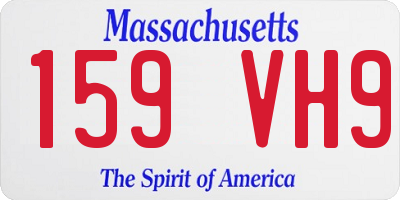 MA license plate 159VH9