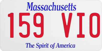 MA license plate 159VI0