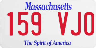 MA license plate 159VJ0