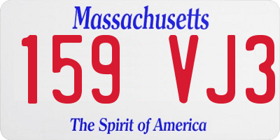 MA license plate 159VJ3