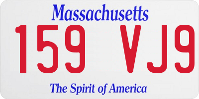 MA license plate 159VJ9