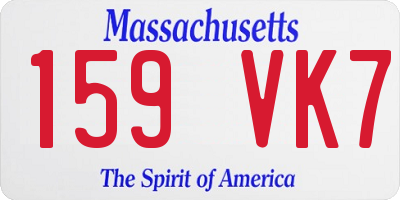 MA license plate 159VK7