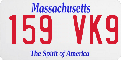 MA license plate 159VK9