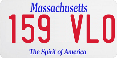 MA license plate 159VL0