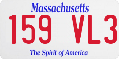 MA license plate 159VL3