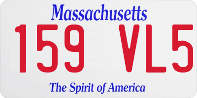 MA license plate 159VL5
