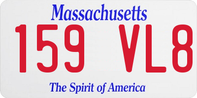 MA license plate 159VL8