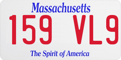 MA license plate 159VL9