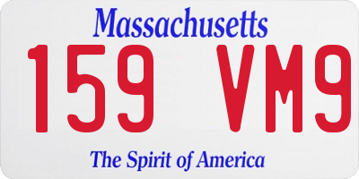 MA license plate 159VM9