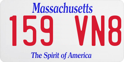 MA license plate 159VN8