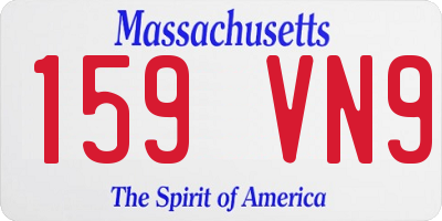 MA license plate 159VN9