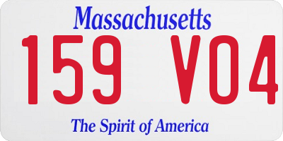 MA license plate 159VO4
