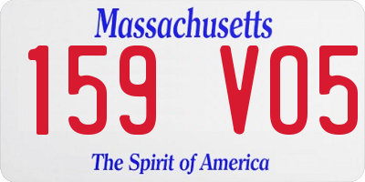MA license plate 159VO5