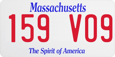 MA license plate 159VO9