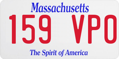 MA license plate 159VP0