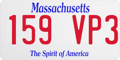 MA license plate 159VP3