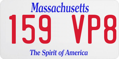 MA license plate 159VP8