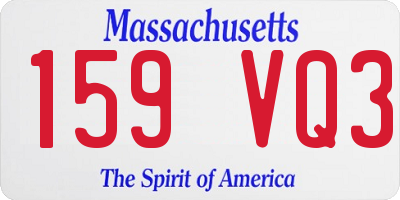 MA license plate 159VQ3