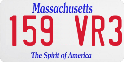 MA license plate 159VR3