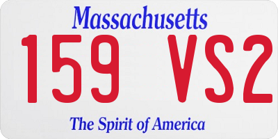 MA license plate 159VS2