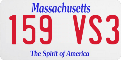 MA license plate 159VS3