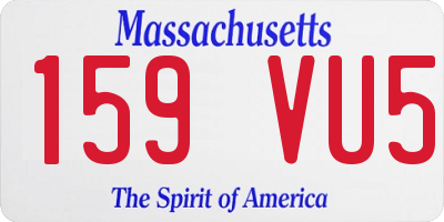 MA license plate 159VU5