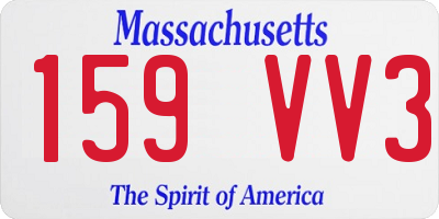 MA license plate 159VV3