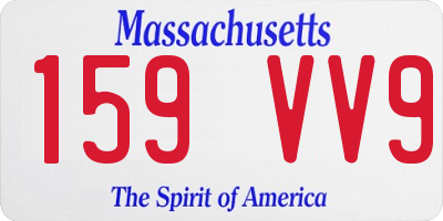 MA license plate 159VV9