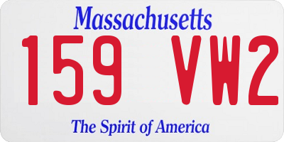 MA license plate 159VW2
