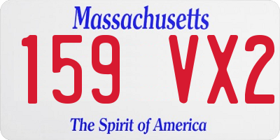 MA license plate 159VX2
