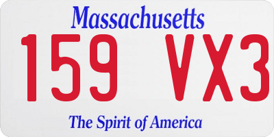 MA license plate 159VX3