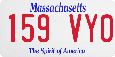 MA license plate 159VY0